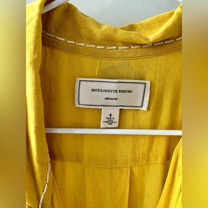 Anthropologie Moulinette Soeurs vibrant yellow sheath dress.